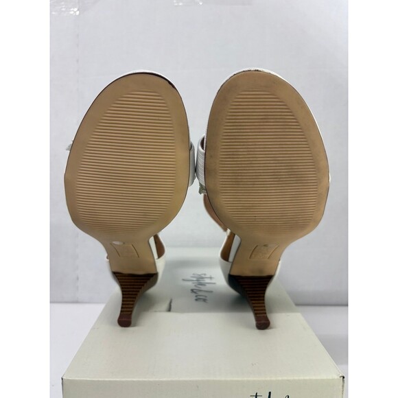 Style & Co Women's Paycee Sandals Ankle Strap Dress White Textured Print Sz 8.5M - Picture 6 of 7